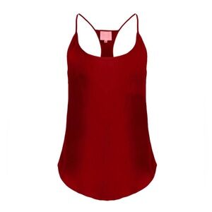 Michelle Farmer 100% Silk‎ Charmeuse Helenita Top in Red